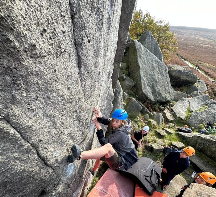 Parthian Squad kids bouldering in the Peak District